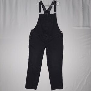 Sonoma Maternity Overalls XL Black‎ Denim Stretch Skinny Pocket Straight NEW